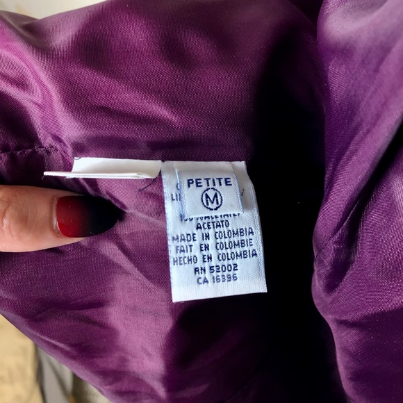 VINTAGE VELVET Double Breasted Jacket Purple MP - Picture 8 of 9